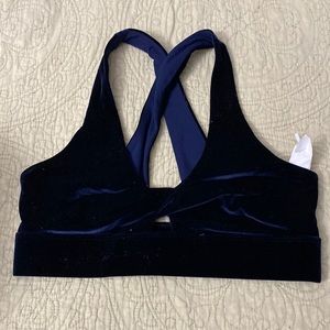 Velour bralette in navy! Size Medium!